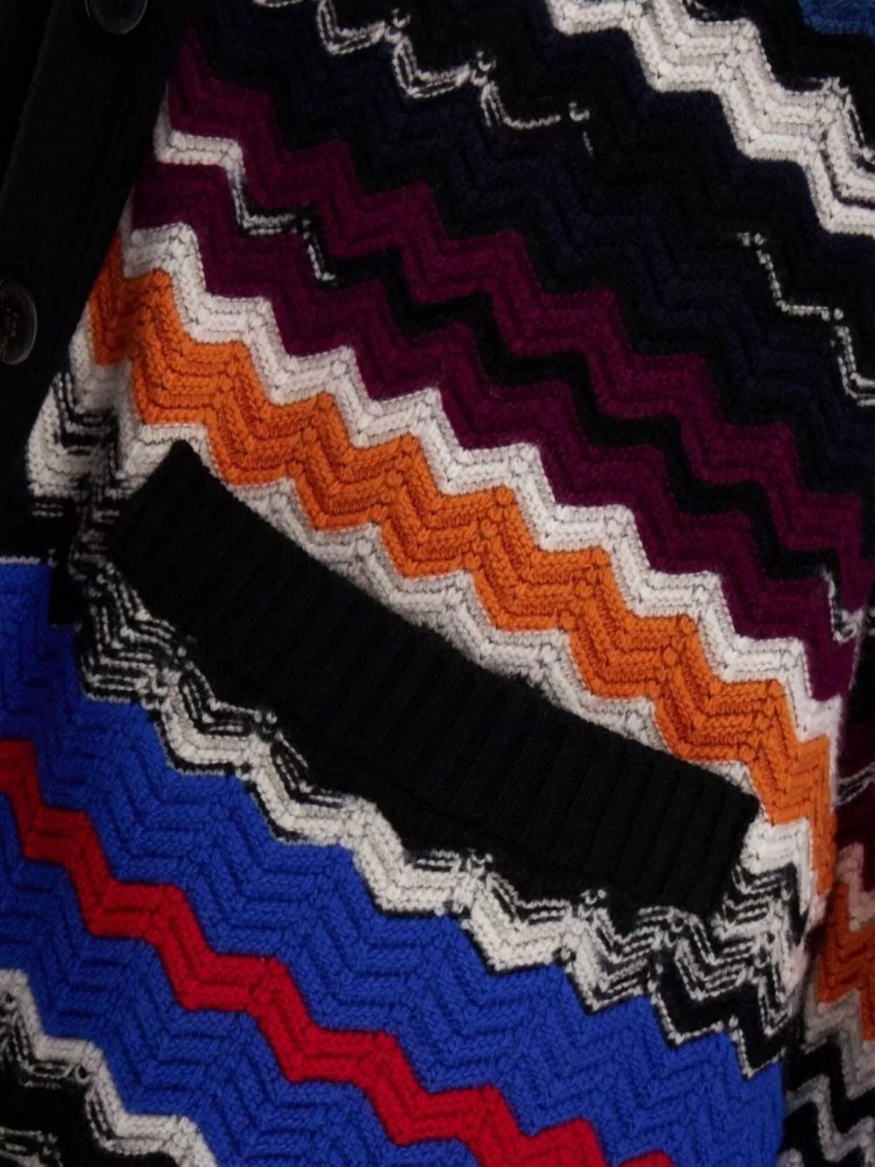 Missoni Chevron Pattern Wool Blend Cardigan