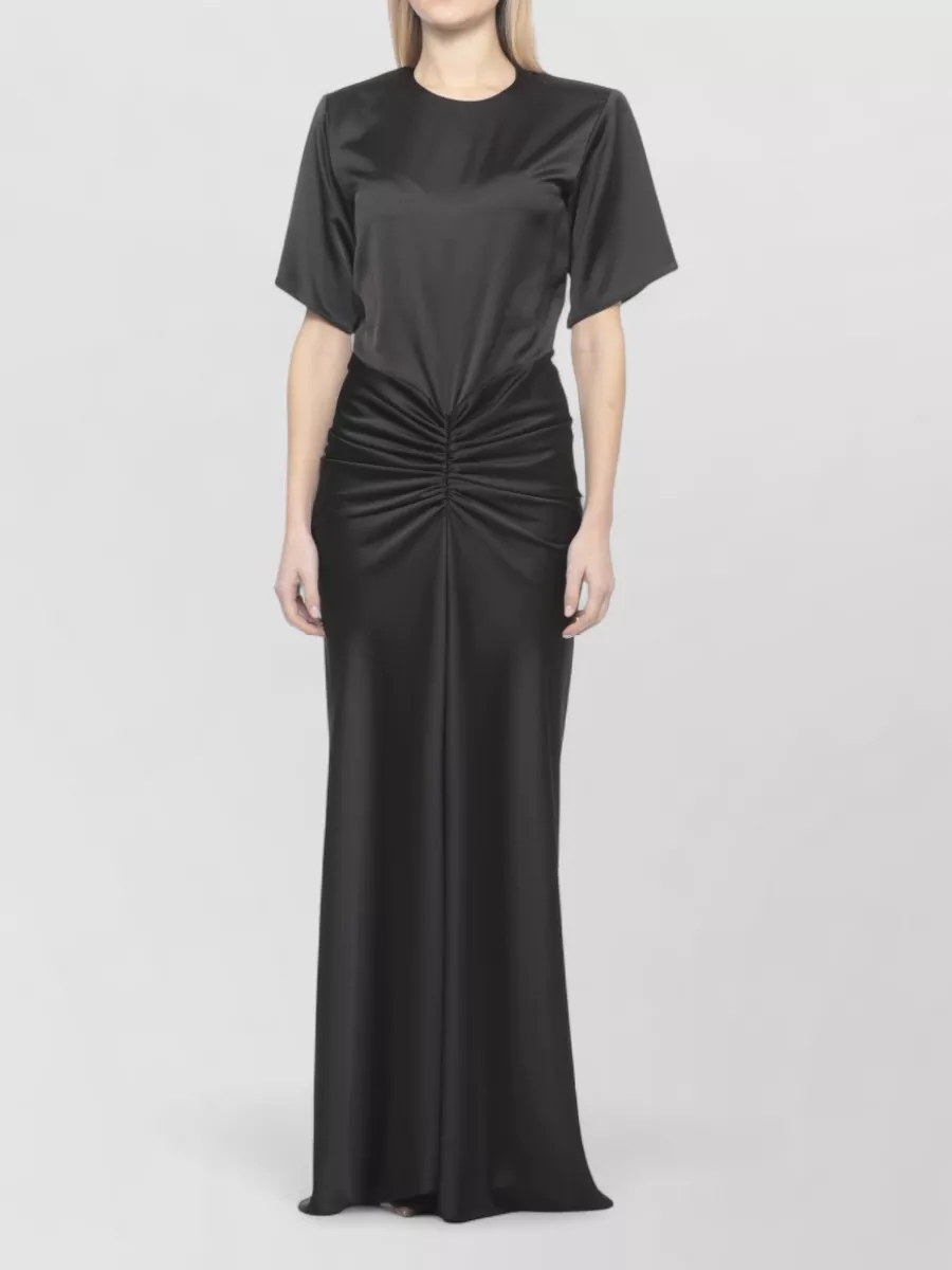 The Andamane Draped Satin Maxi Dress