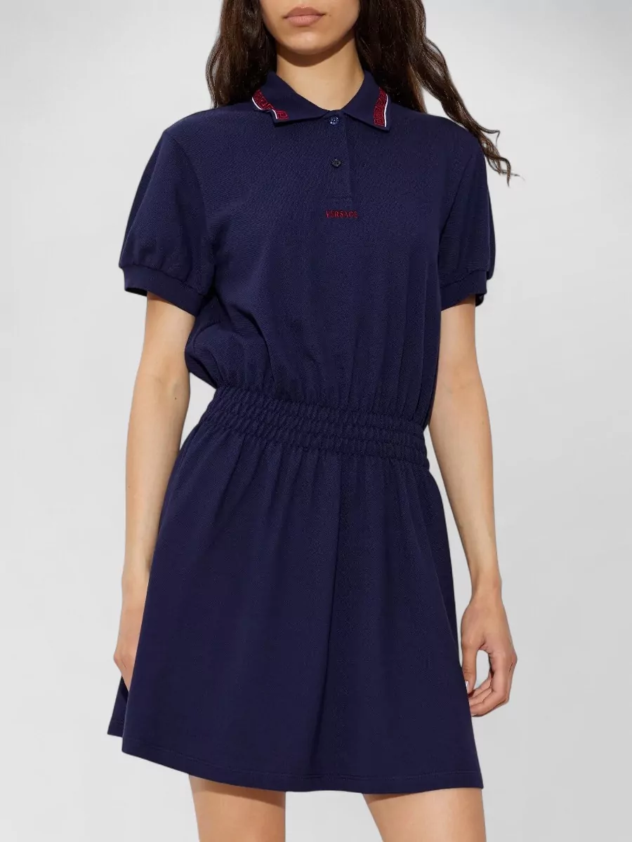 Versace Cotton Piqué Polo Mini Dress