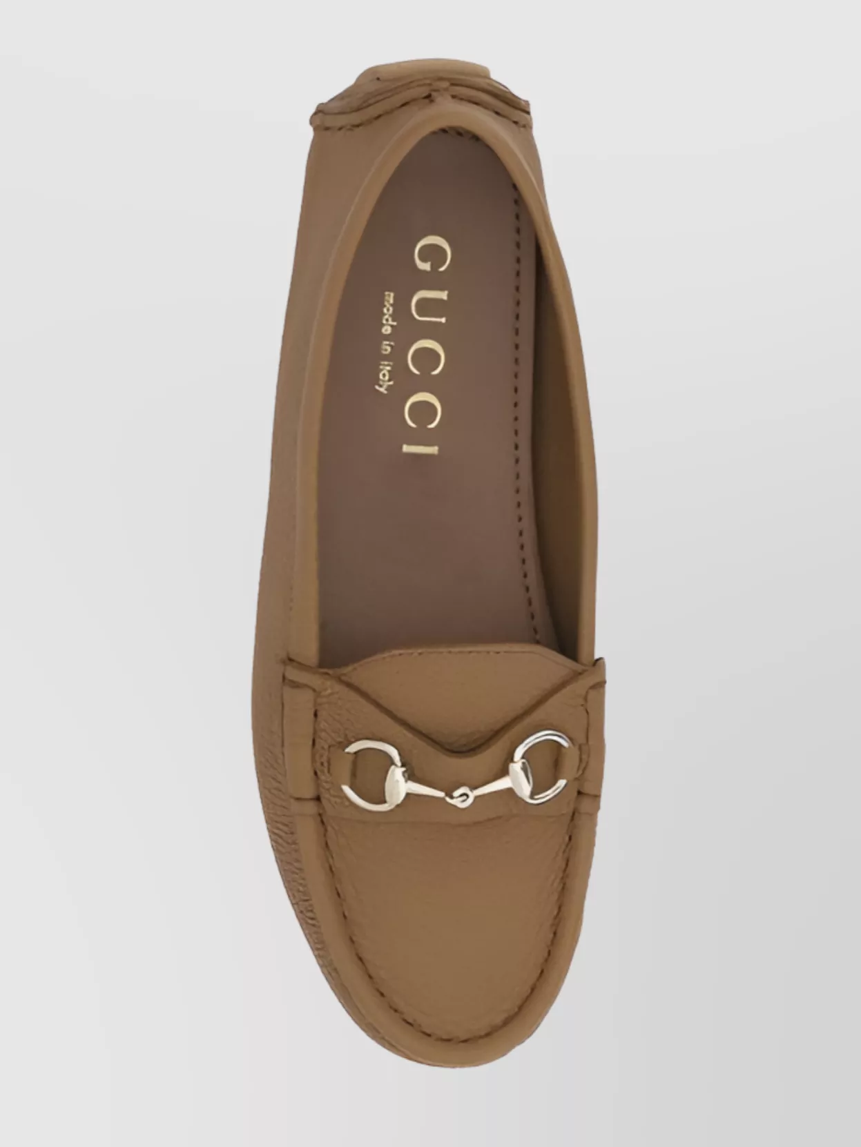 Gucci Metallic Hardware Round Toe Driver Loafers