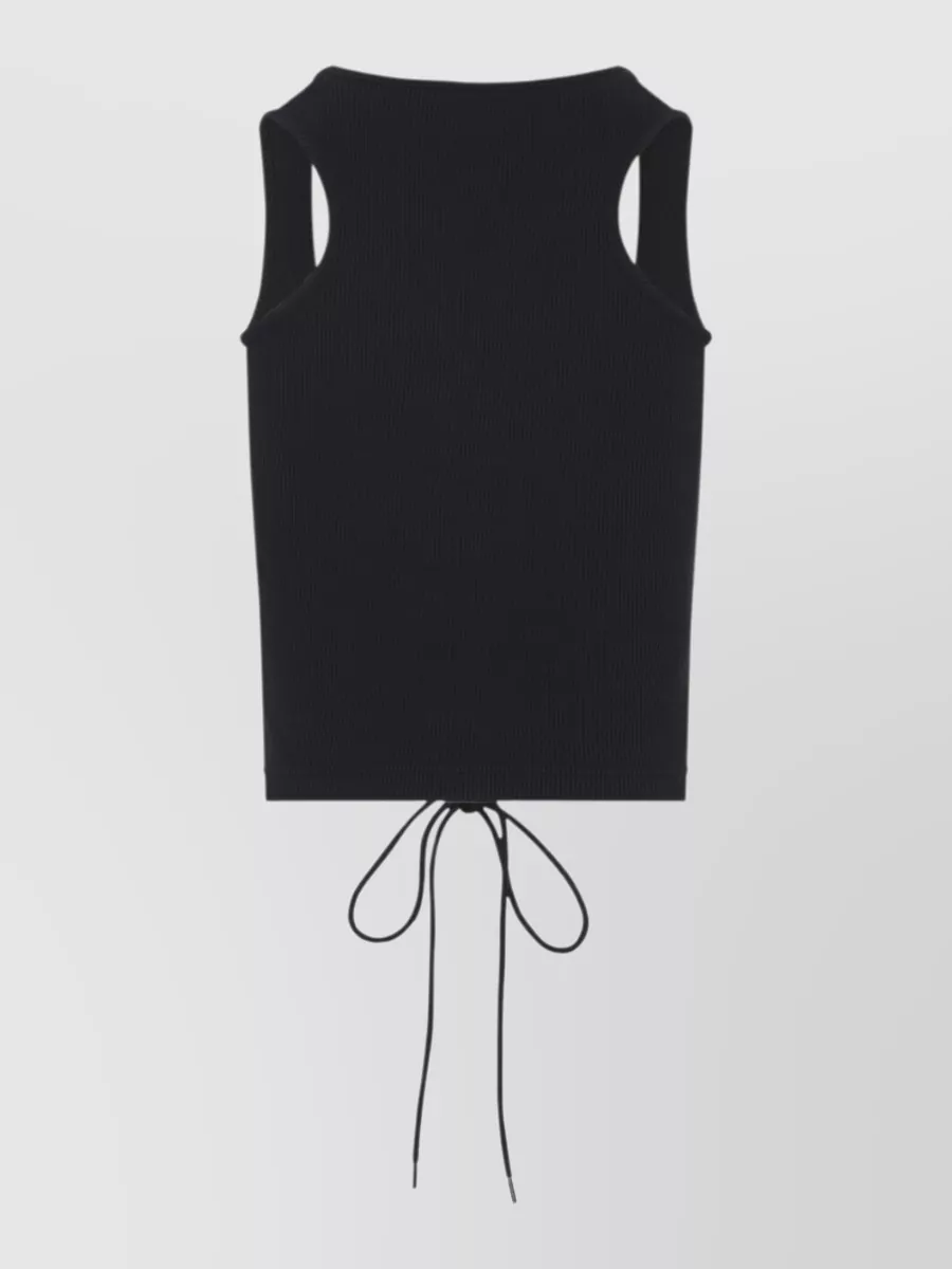 Balenciaga Ribbed Lace-Up Cotton Tank Top