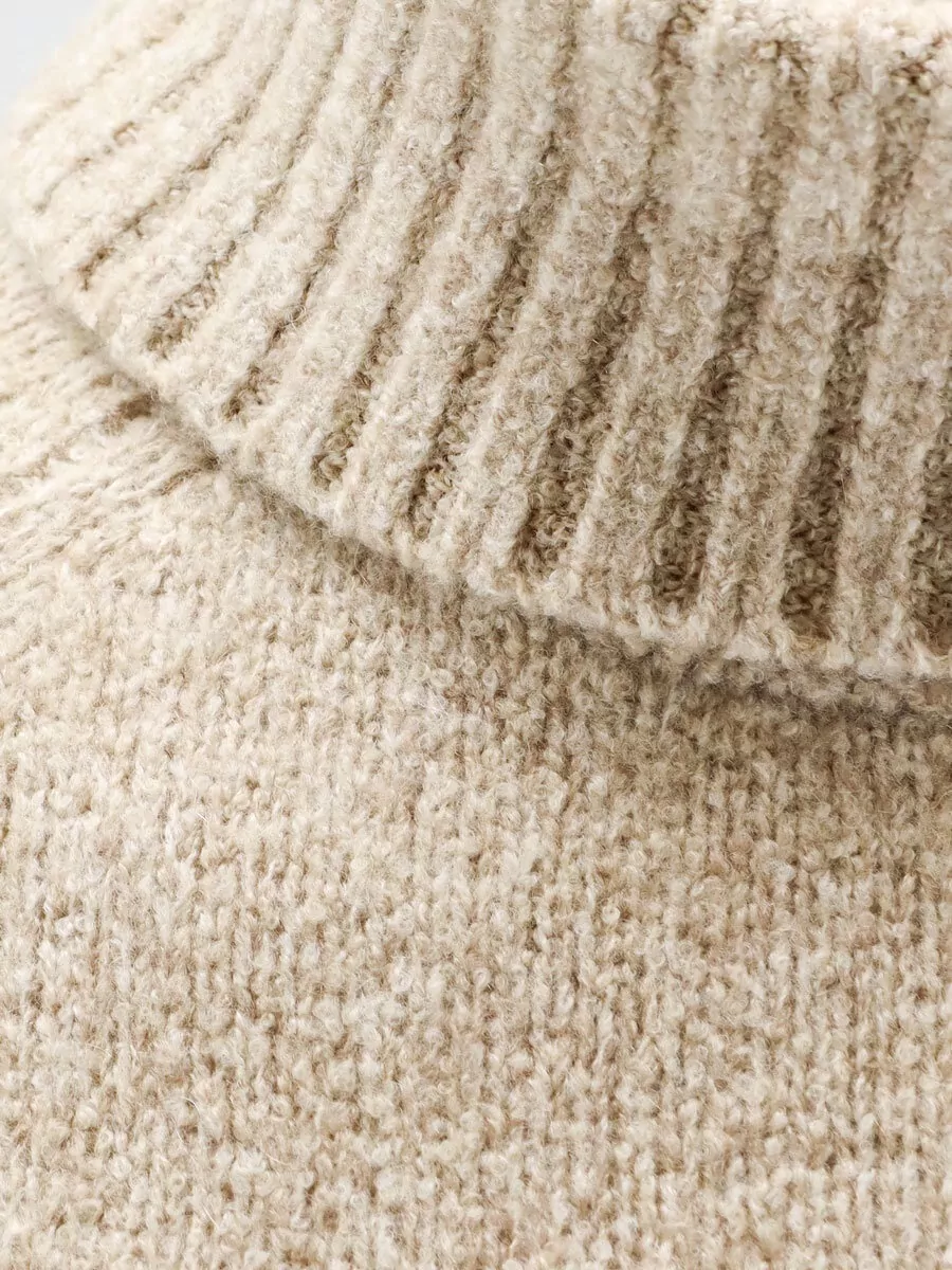 Brunello Cucinelli Cashmere Silk Wool Ribbed Turtleneck Sweater