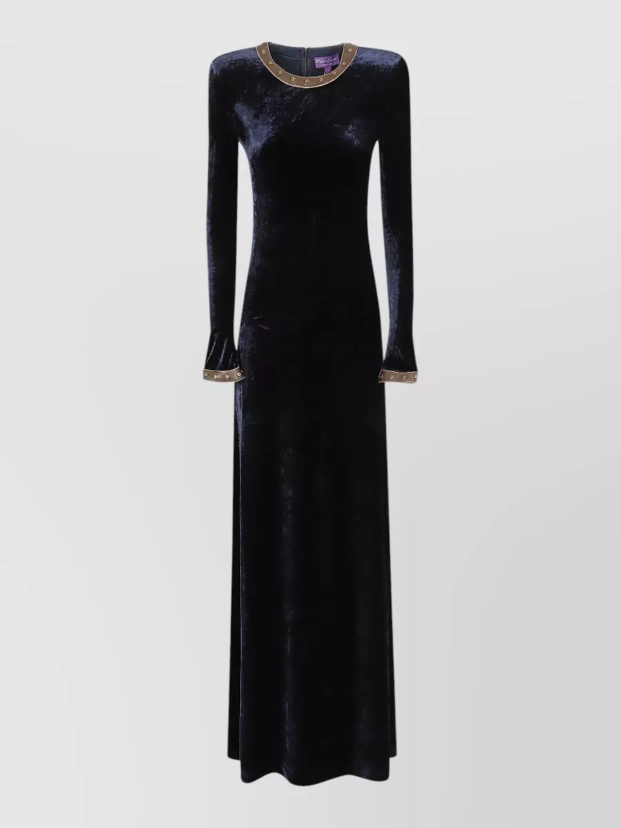 Ralph Lauren Studded long-sleeve maxi gown