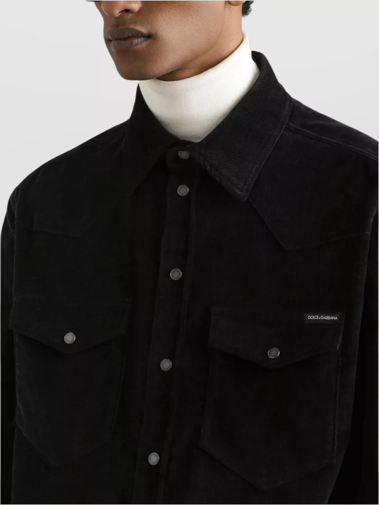 Dolce&Gabbana Corduroy Texture Shirt Chest Pockets