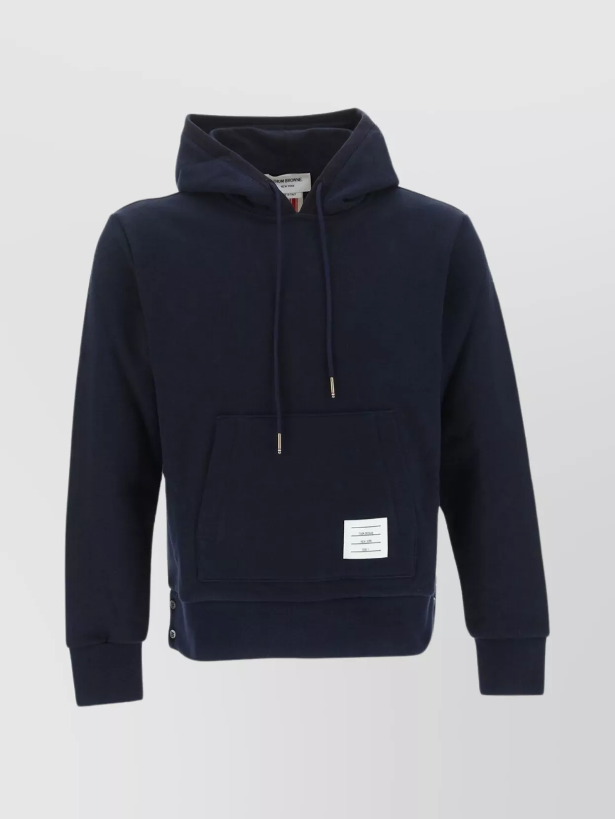 Shop Thom Browne Hooded Pullover Striped Trim