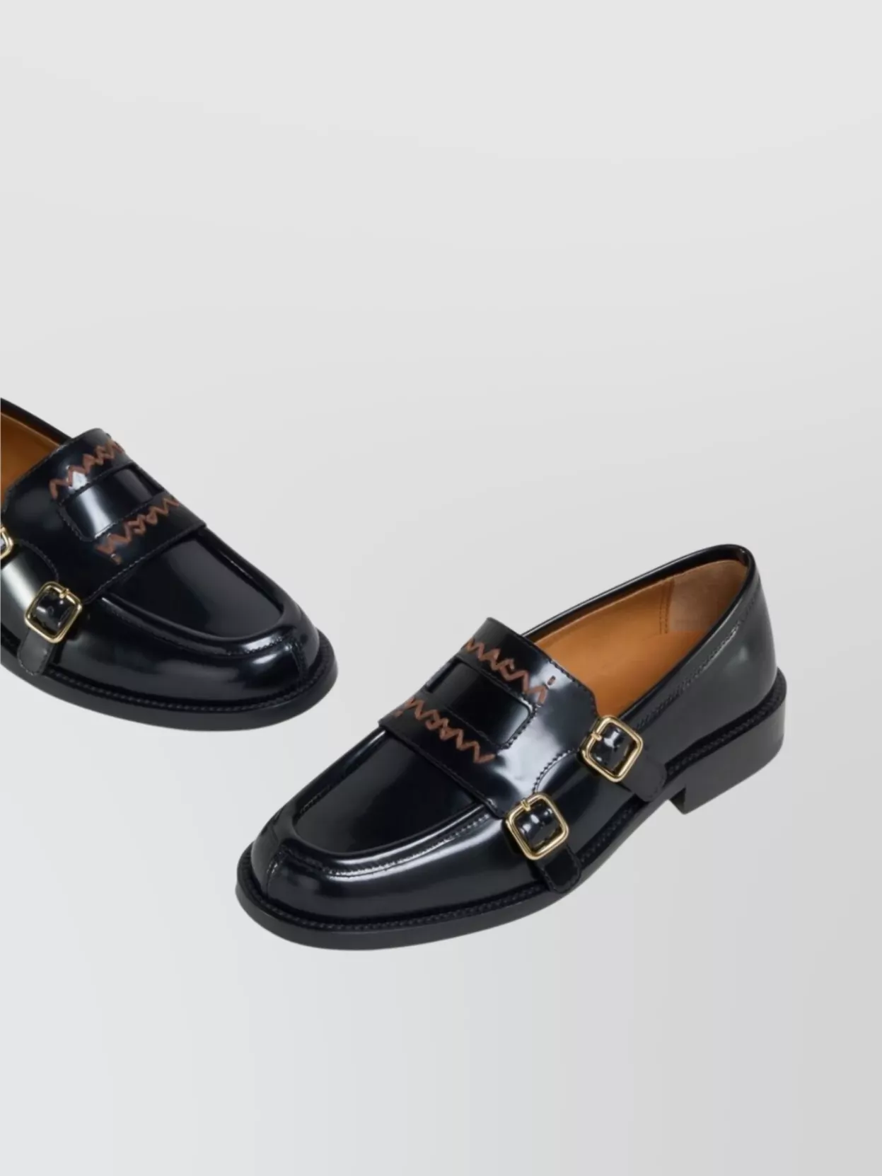 Marni Buckle Detail Leather Moccasins