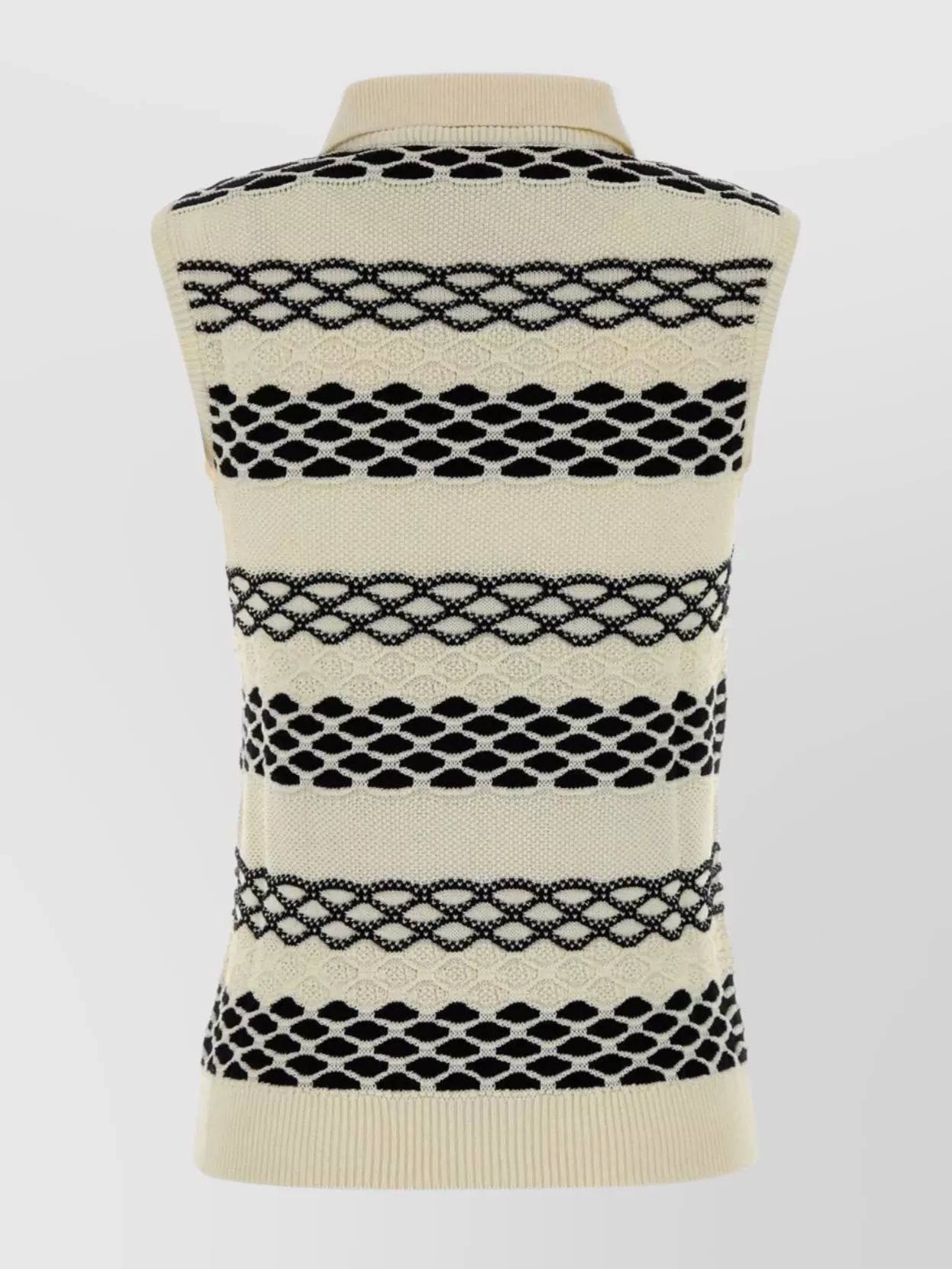 Loewe Cotton Vest With Collar And Ribbed Hem In White