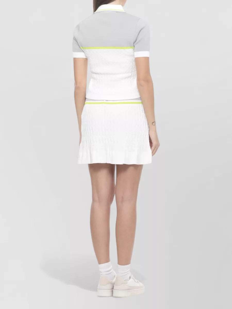 Casablanca Textured Polo Shirt Contrast Trim Collar