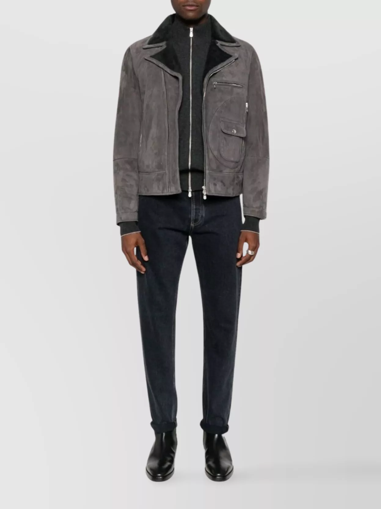 Brunello Cucinelli High Neck Cashmere Cardigan With Ribbed Cuffs
