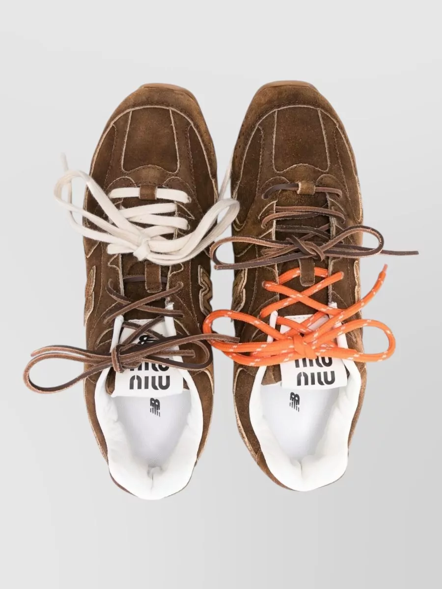 Miu Miu New Balance 530 Suede Sneakers Laces