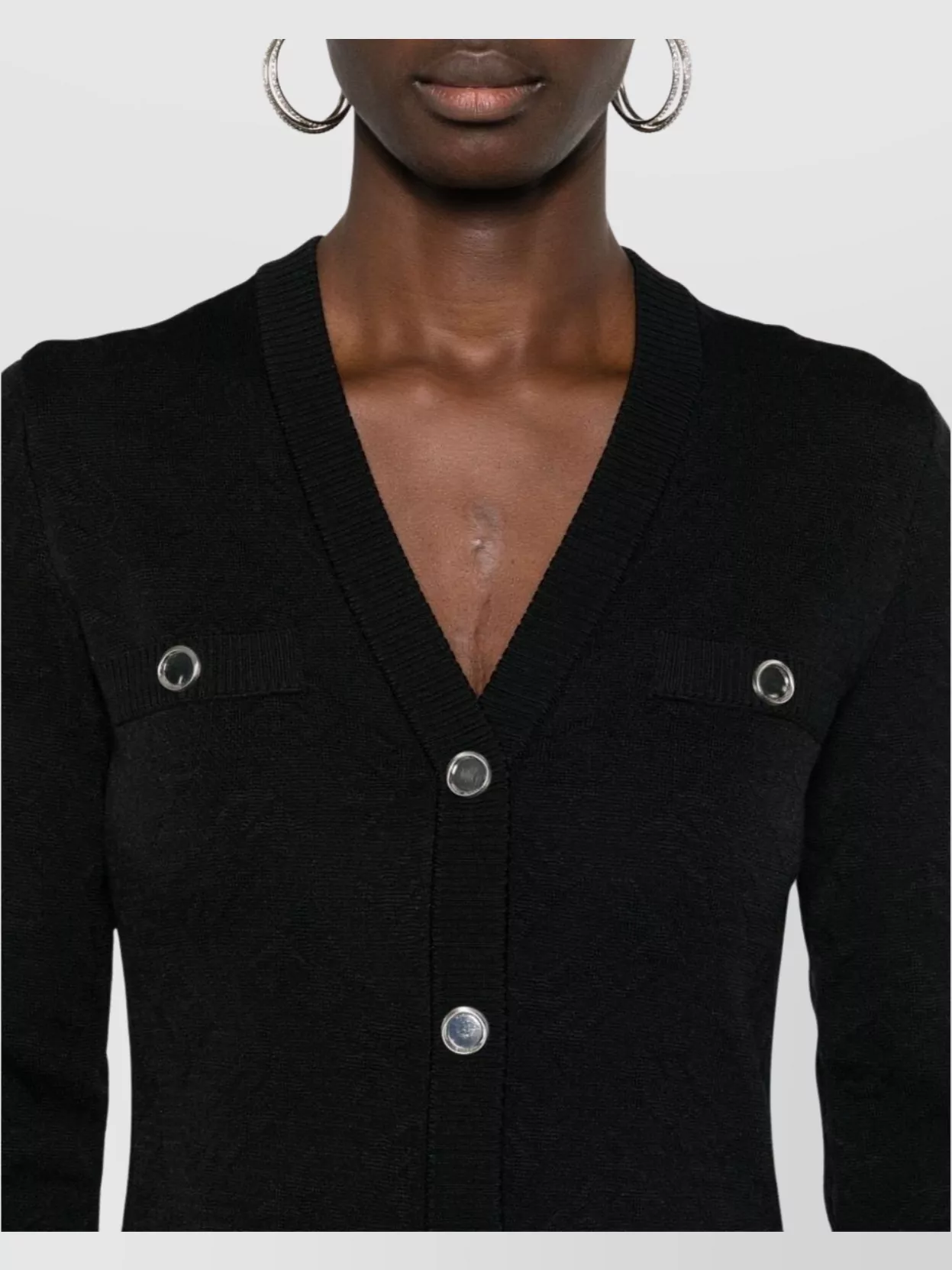 Pinko Knit Dress Button Detail V-Neck