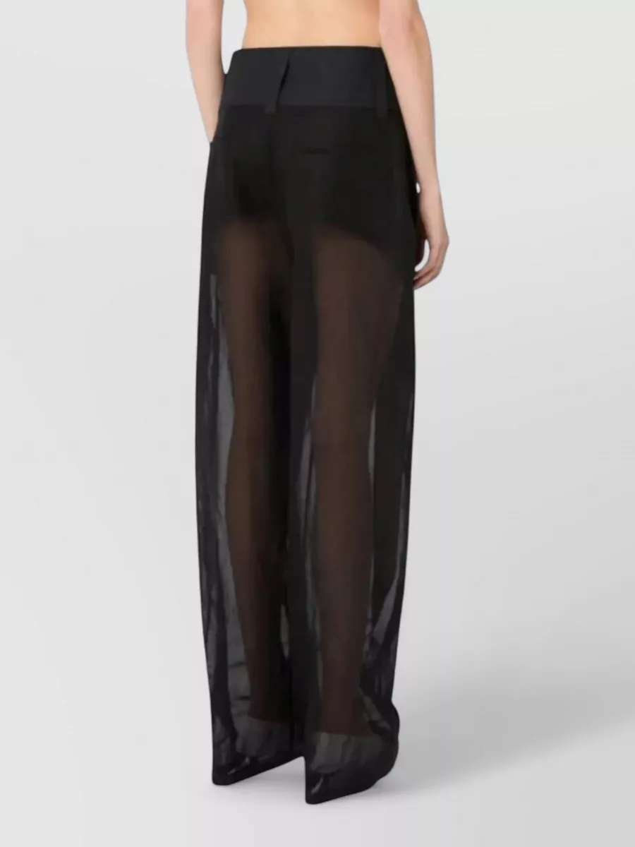 Sportmax Semi-Sheer Wide-Leg Trousers
