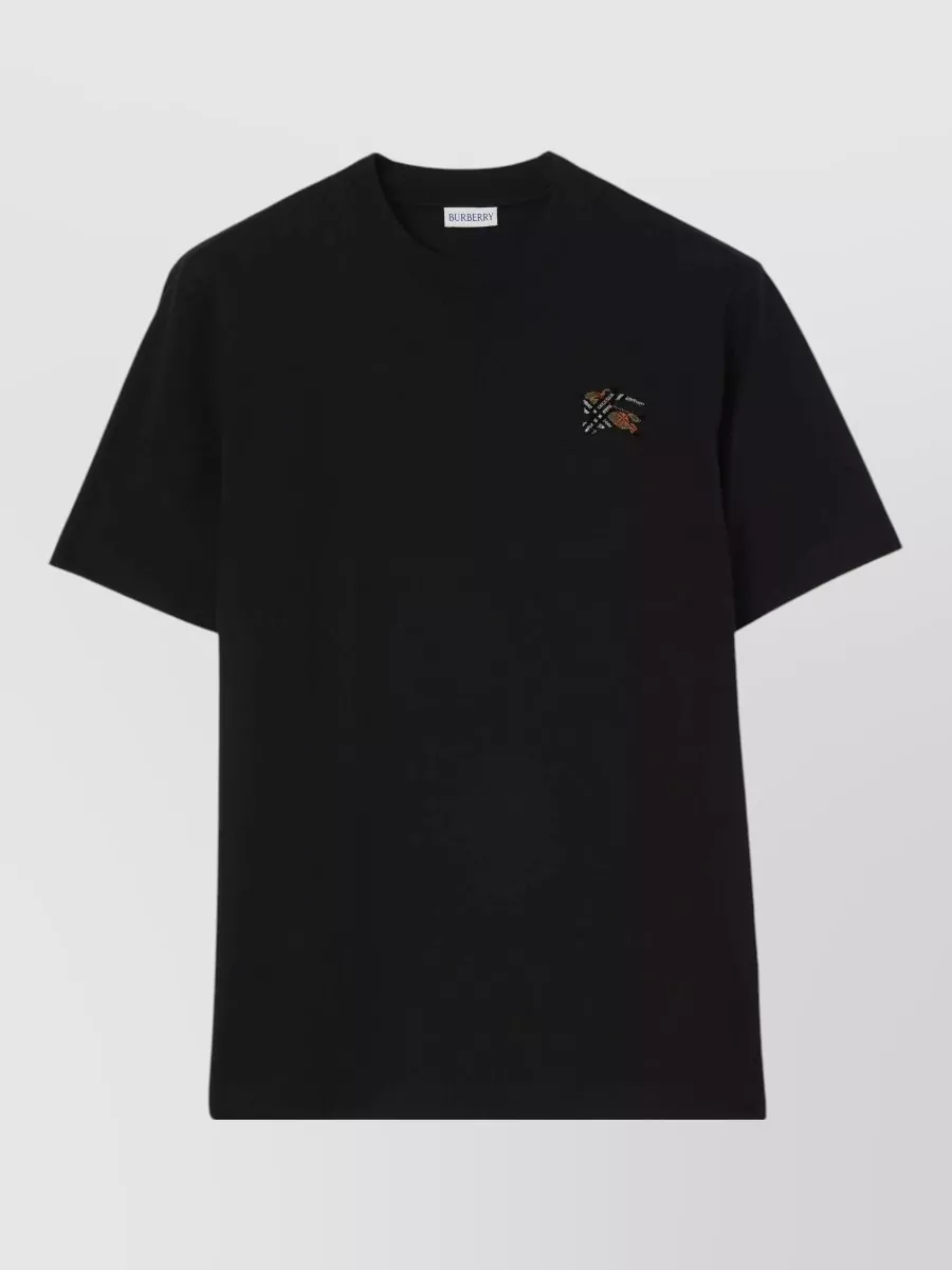 Burberry cotton embroidered logo t-shirt