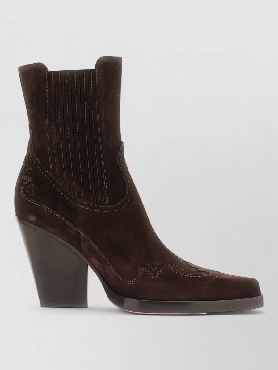 Paris Texas suede embroidered ankle boots