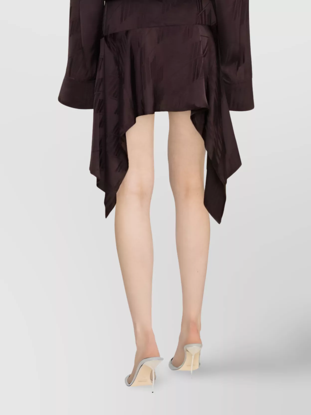 The Attico Shirt Dress Houndstooth Asymmetric Hem