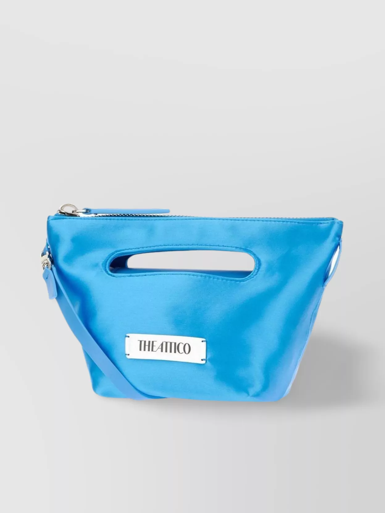 The Attico Satin Handbag With Built-In Handles And Detachable Strap