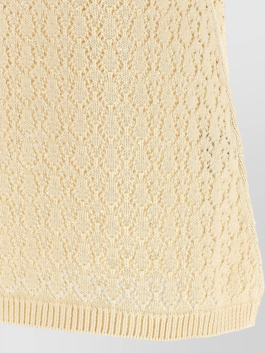 Miu Miu Cotton Openwork Mini Knitted Dress