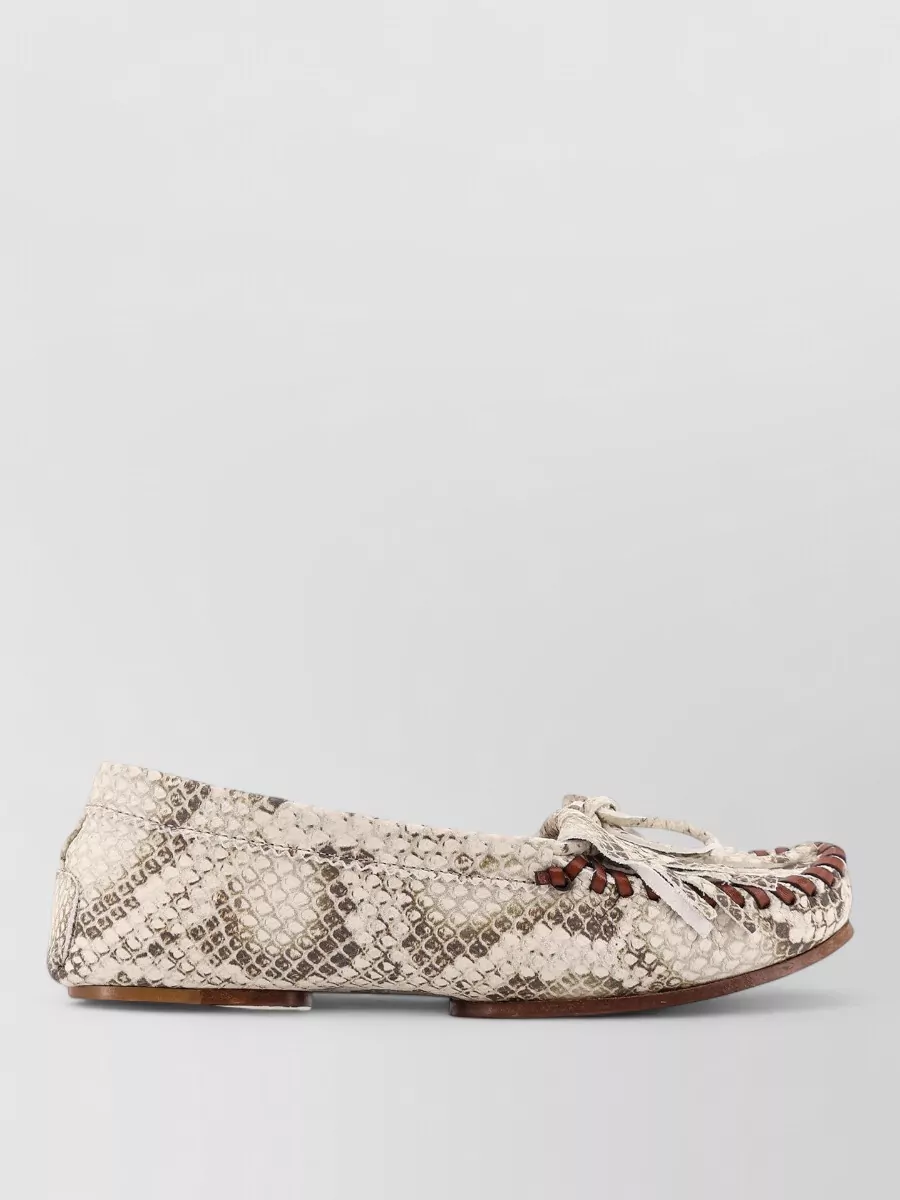 Paris Texas Indiana Leather Loafers Croco Pattern Tassels