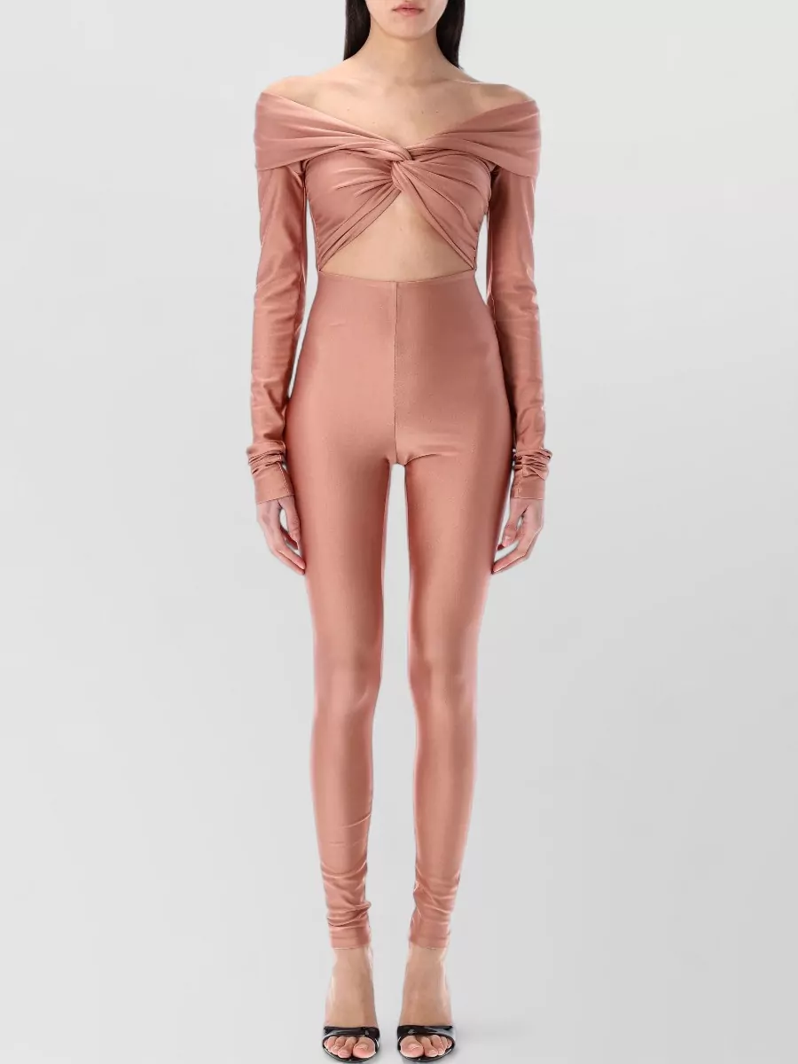 The Andamane Off-Shoulder Knotted Cutout Jumpsuit