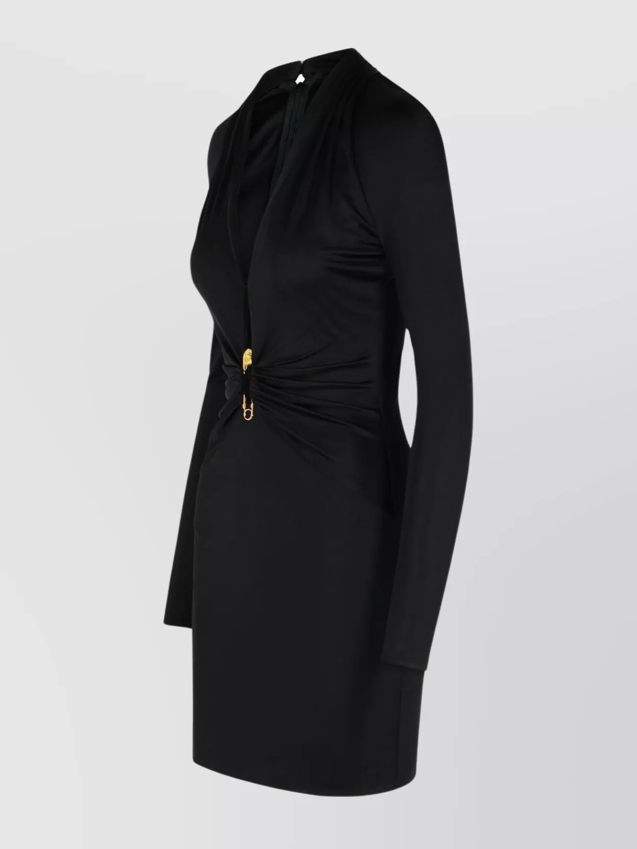 Versace Viscose Dress Gold-Tone Hardware