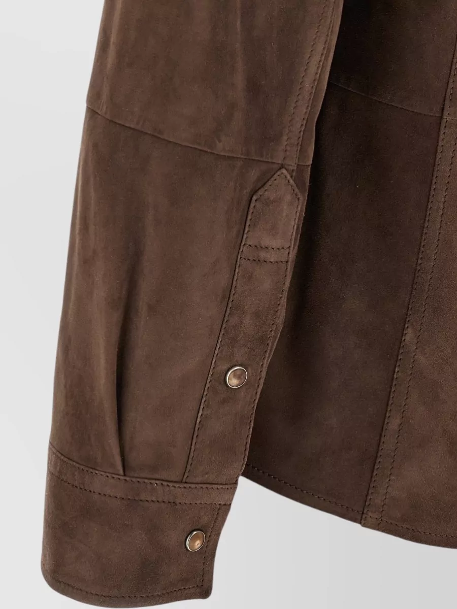 Brunello Cucinelli Suede Paneled Shirt Jacket