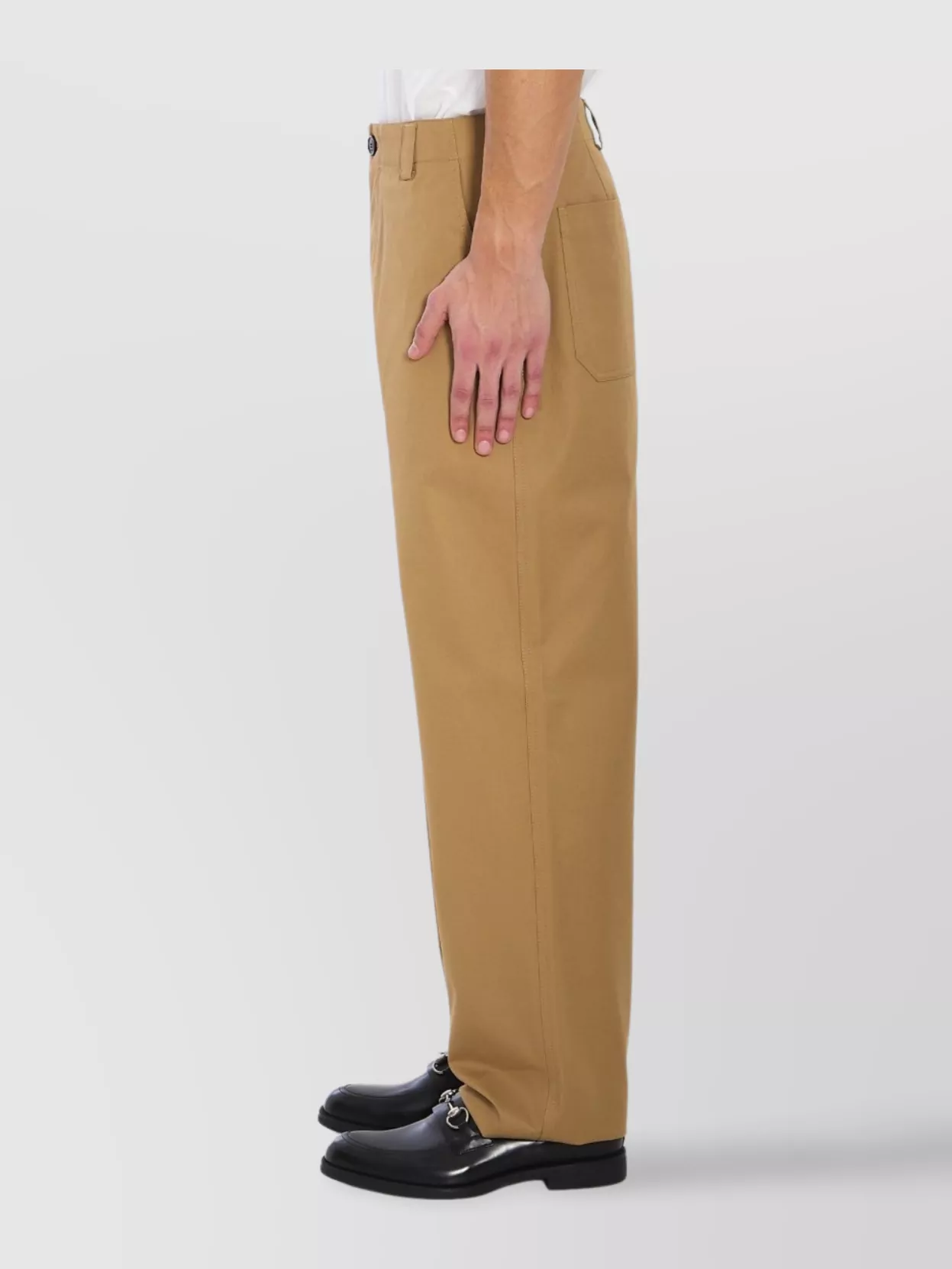 Gucci Wide Leg Cotton Twill Trousers