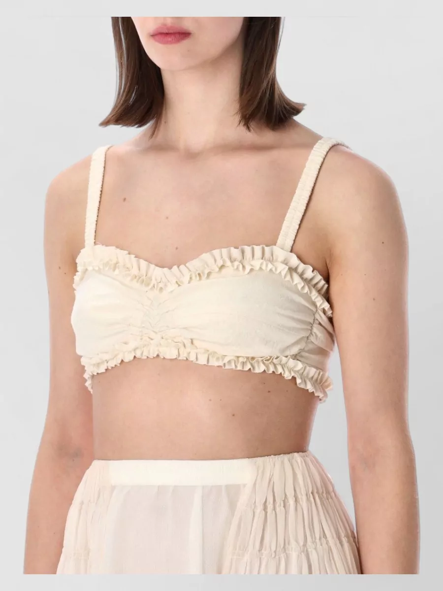 Dries Van Noten Cotton Ruffled Bra Top