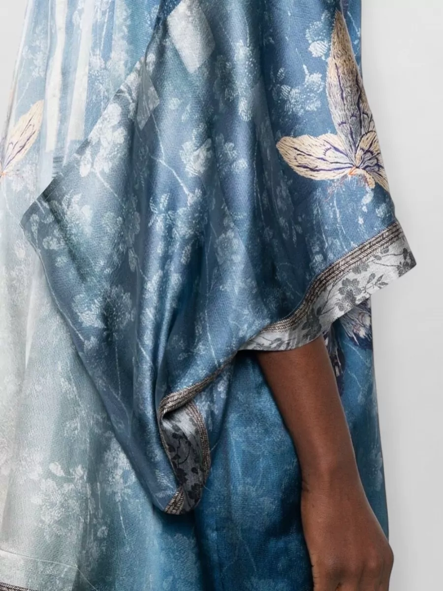 Pierre Louise Mascia Silk Printed Kimono Jacket