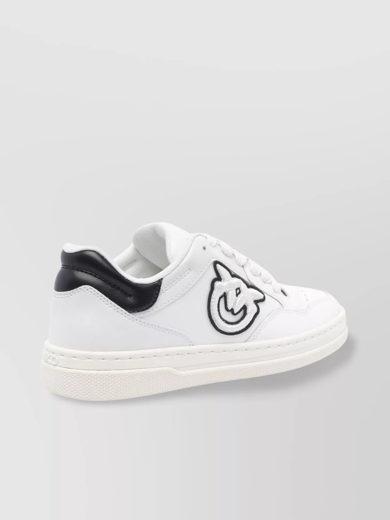 Shop Pinko Low Top Leather Sneakers With Contrast Heel Tab