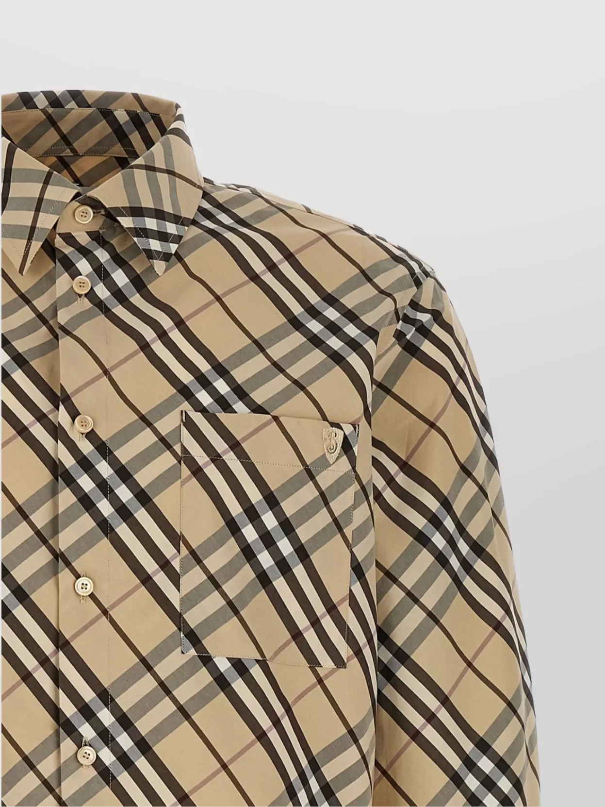 Burberry Check Shirt With Button-down Collar And Chest Pocket