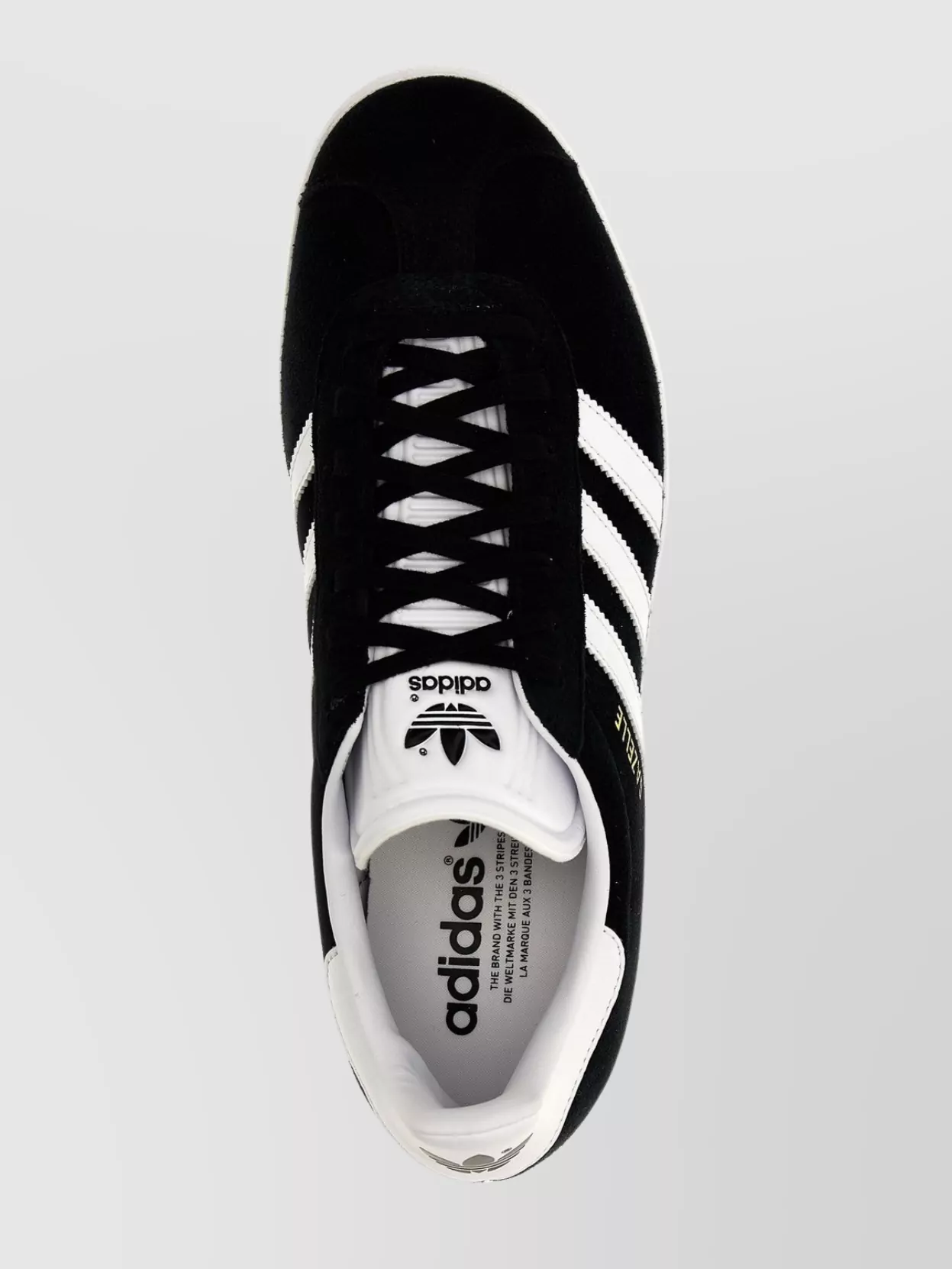 Adidas Originals 'striped' Low-top Suede Sneakers With Rubber Sole In Black