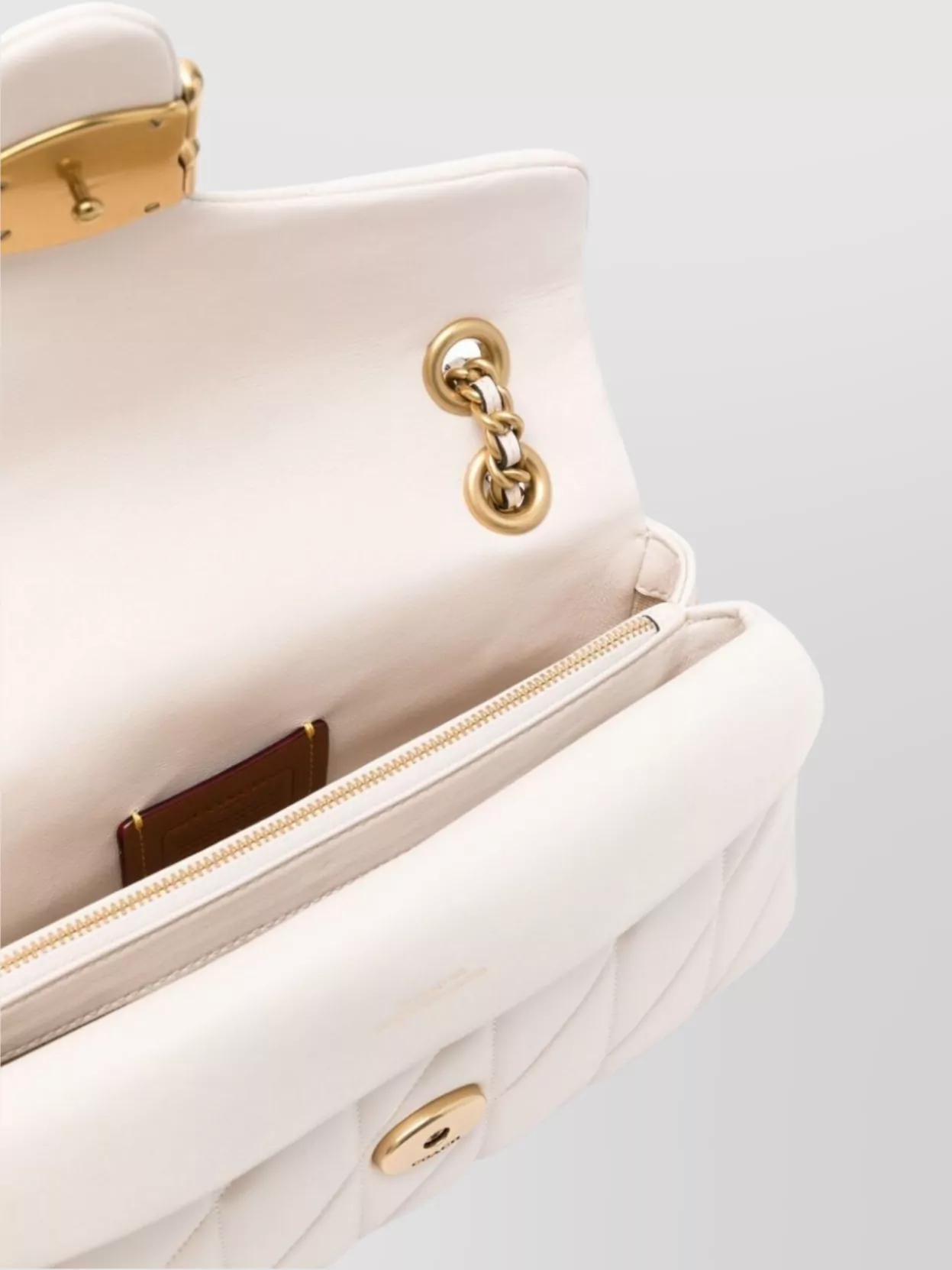 Coach Quilted Leather Shoulder Bag With Chain Strap
