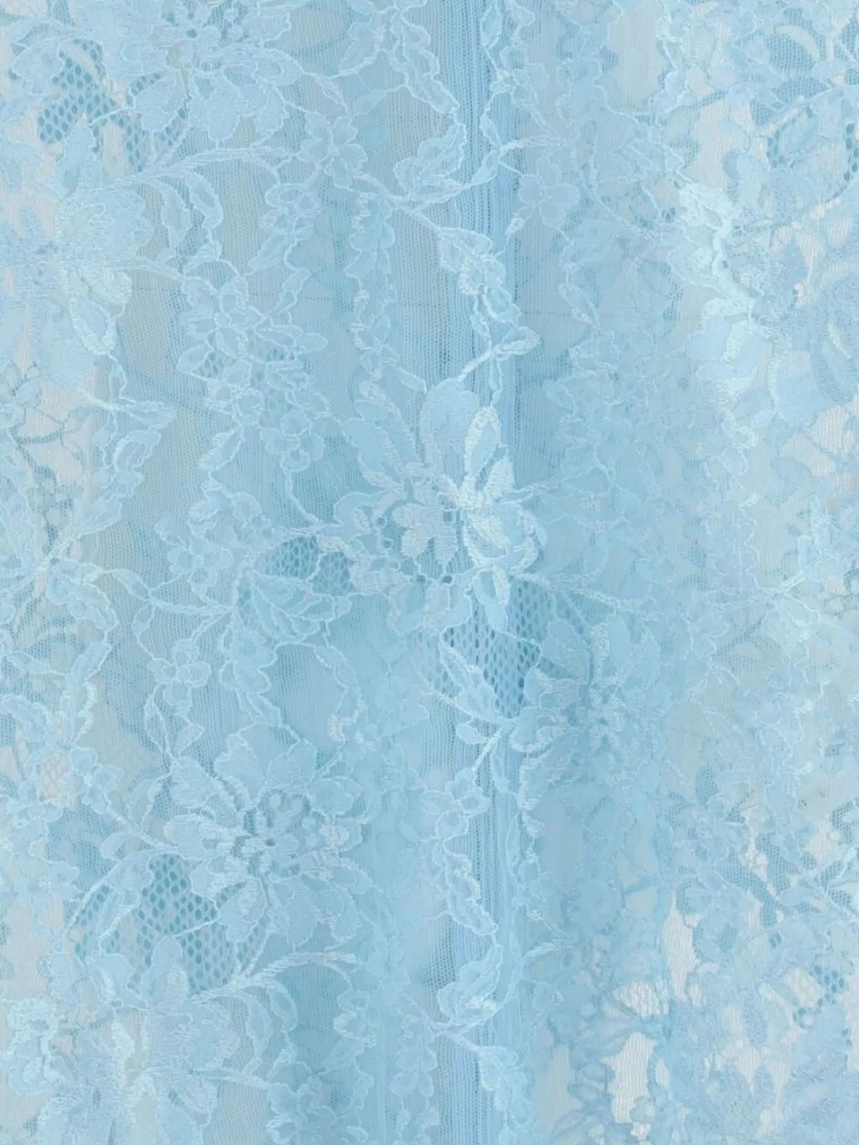 Valentino High Neck Long Sleeve Floral Lace Bodysuit In Blue