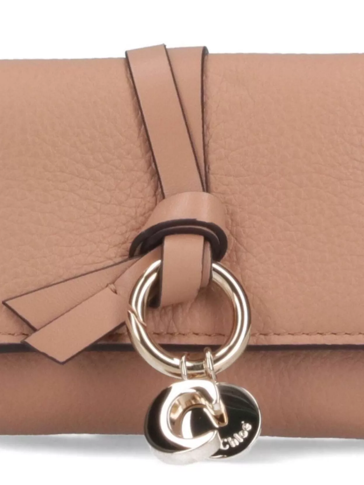 Chloé Flap Key Ring Textured Fold Wallet