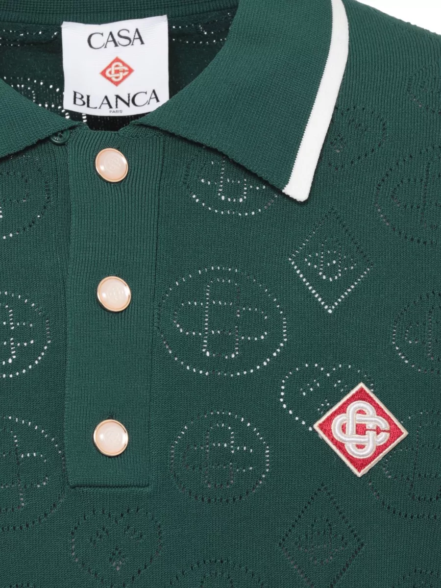 Casablanca Logo-Knit Polo Shirt
