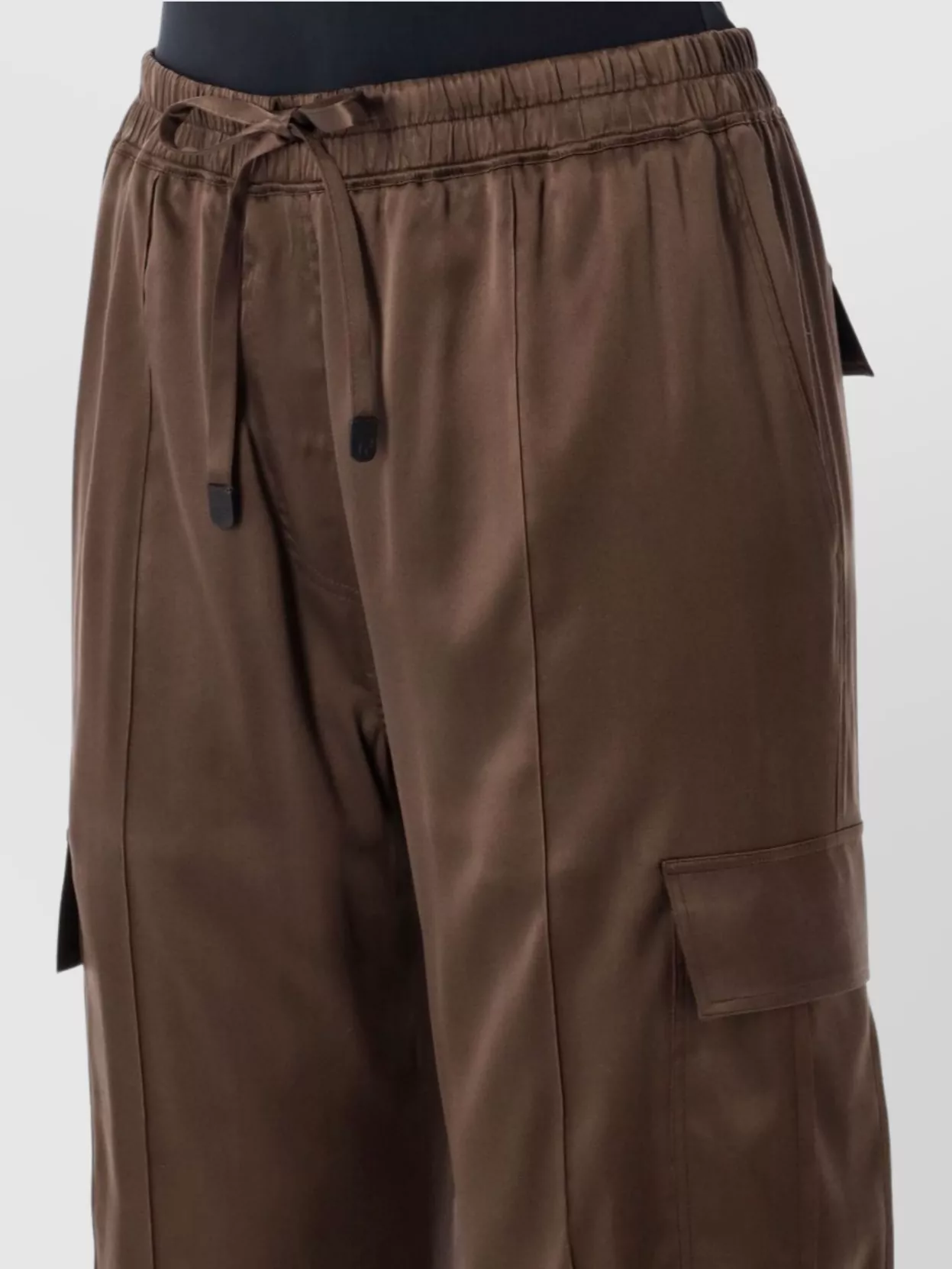 Tom Ford Silk Satin Cargo Pant With Drawstring Waist