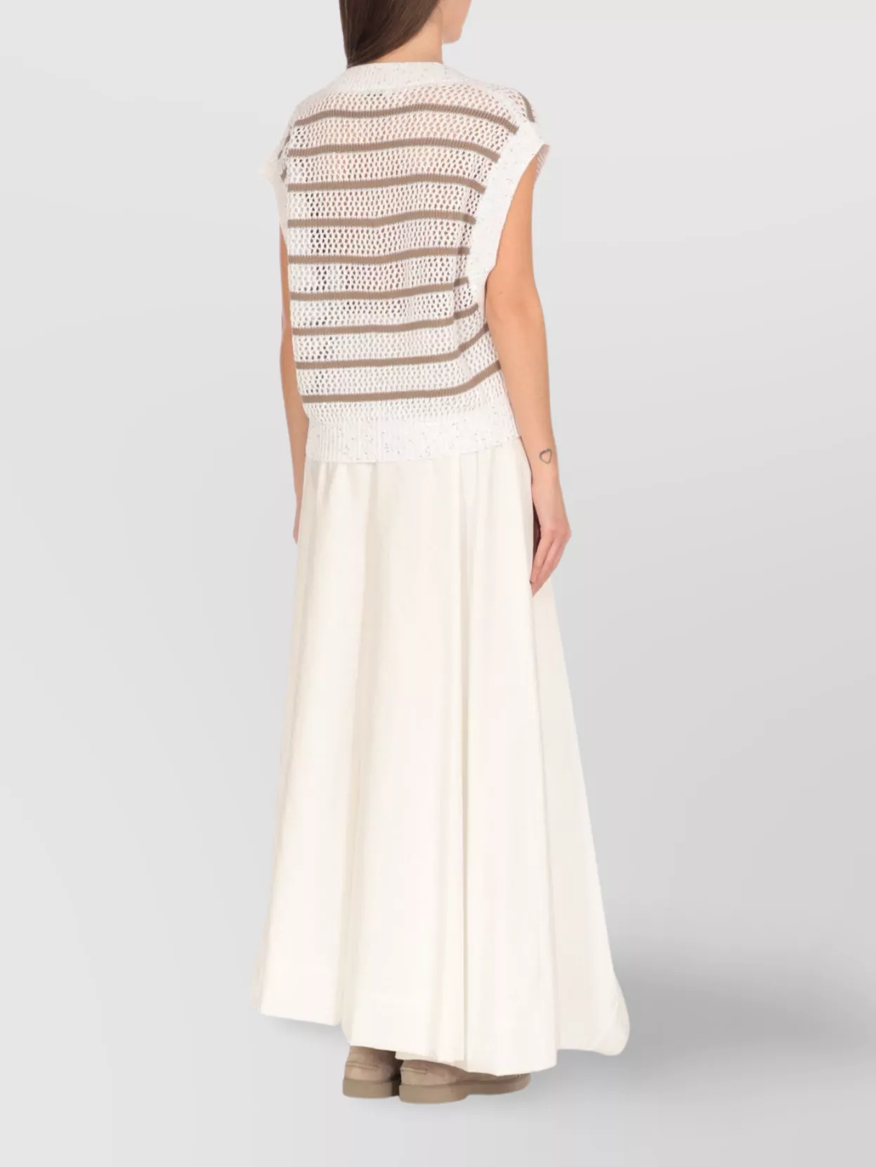 Brunello Cucinelli Sequin Embellished Linen Crewneck Knitwear