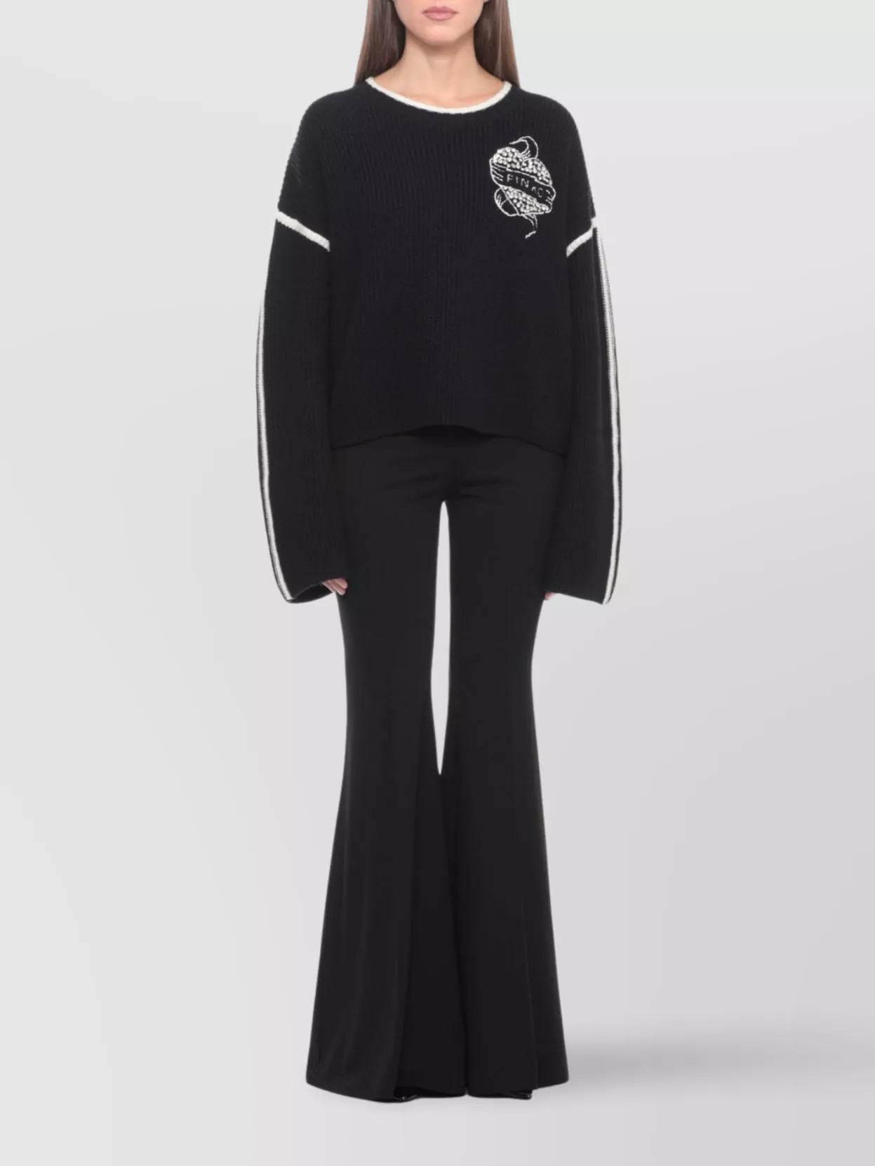 Pinko Ribbed Knit Sweater Long Sleeves
