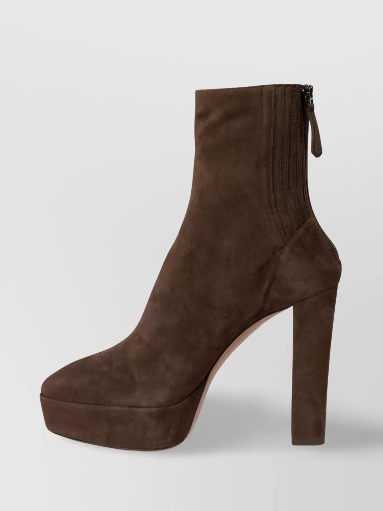 Aquazzura 120 Platform Almond Toe Suede Ankle Boots