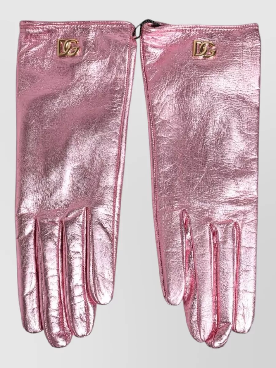 Dolce&Gabbana leather wrist-length mittens