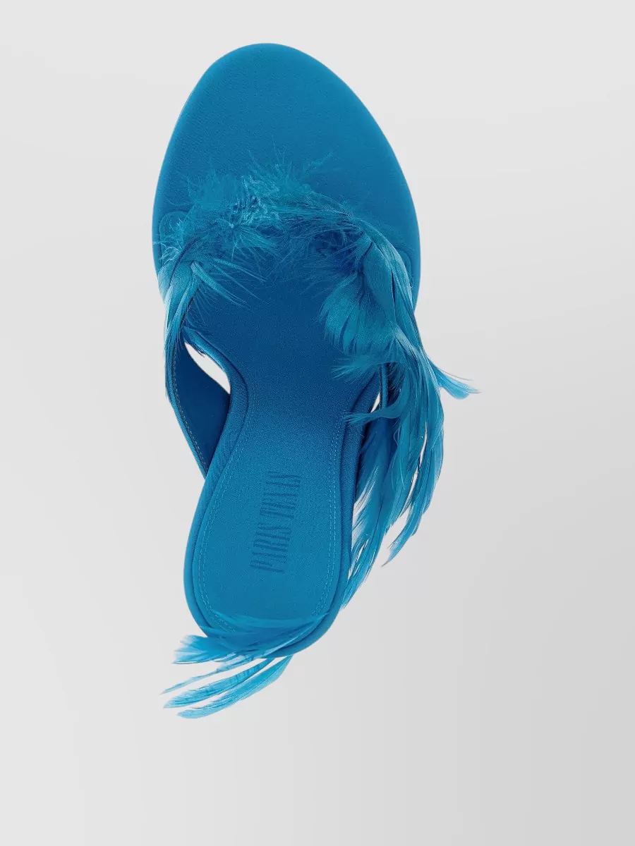 Paris Texas Lidia Feather Detail Open Toe Sandals