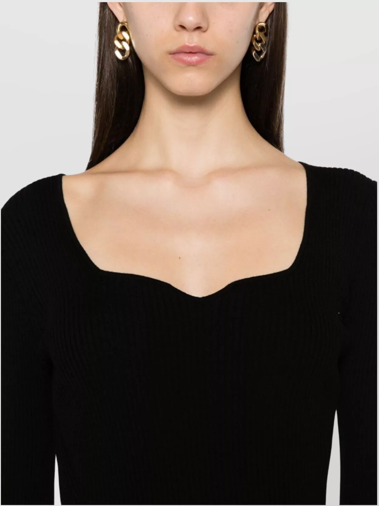 Parosh Long Sleeve Knitwear Square Neck