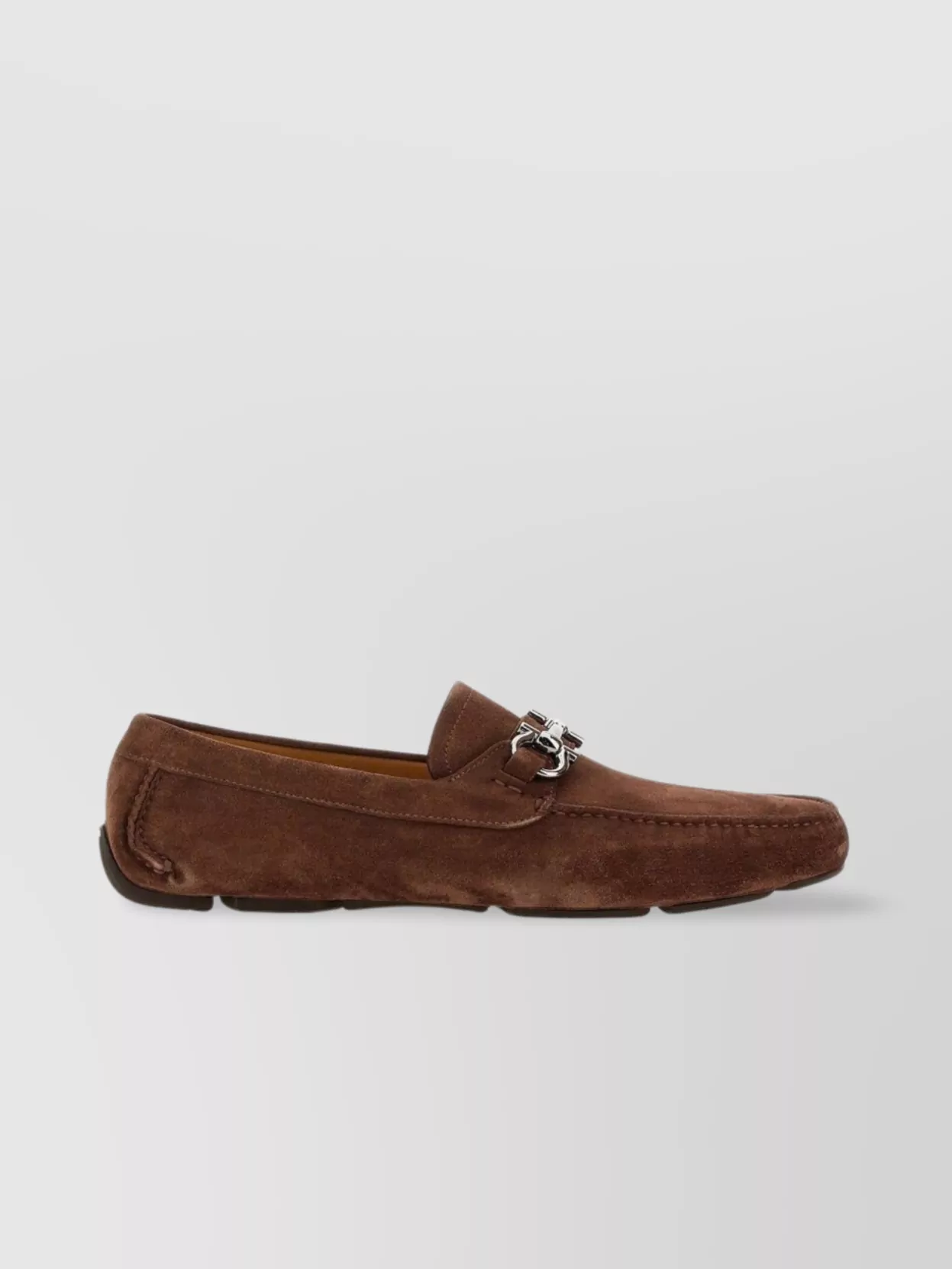 Ferragamo Gancini Ornament Suede Loafers