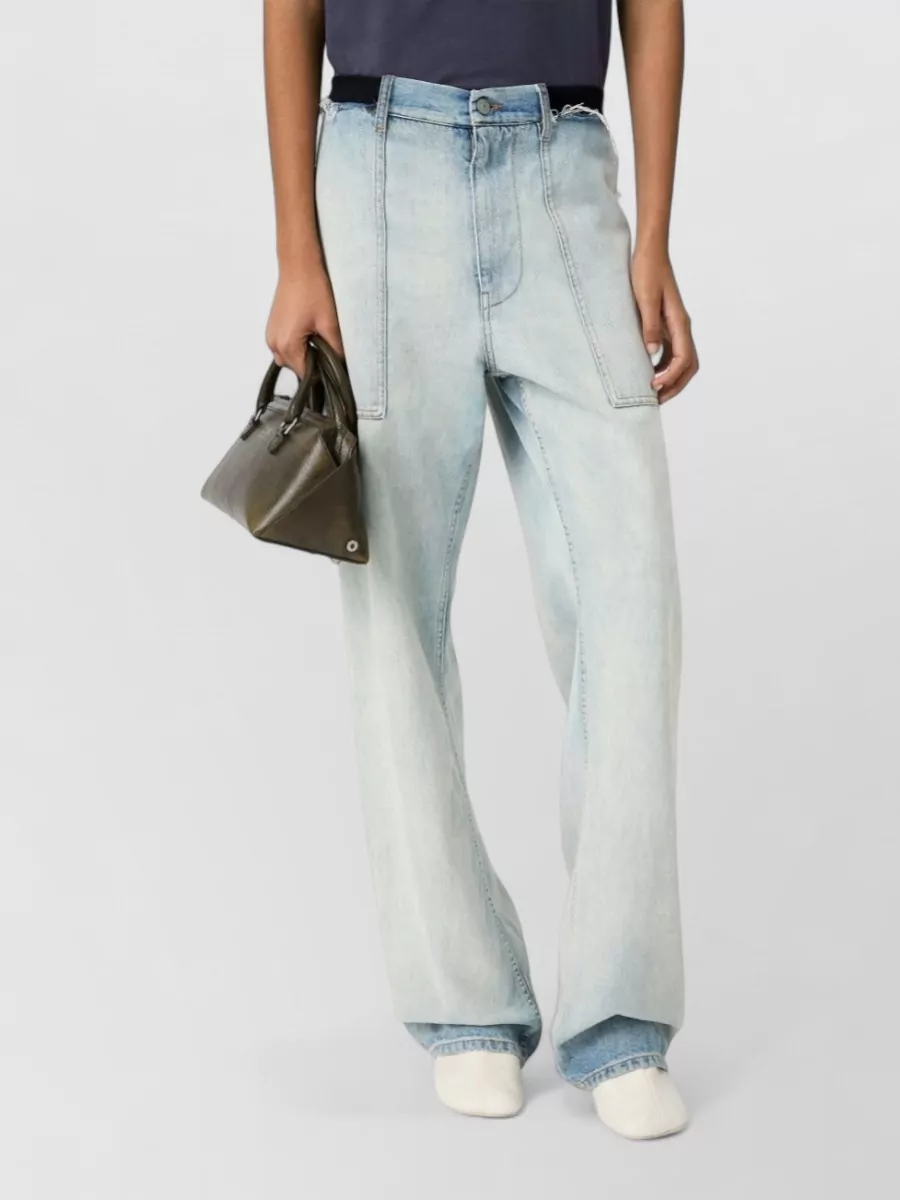 Mm6 Maison Margiela Denim High-Rise Wide-Leg Jeans