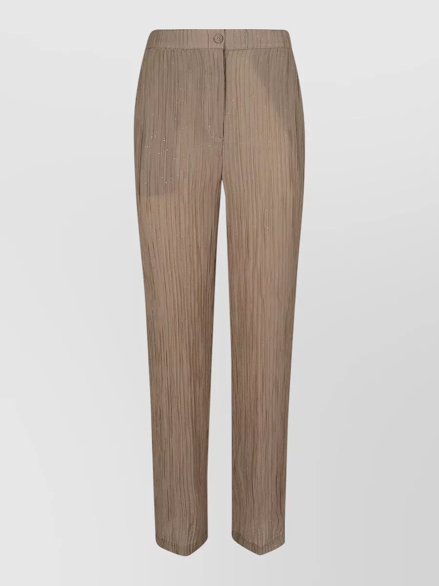 Emporio Armani Sparkling pleated straight-leg trousers
