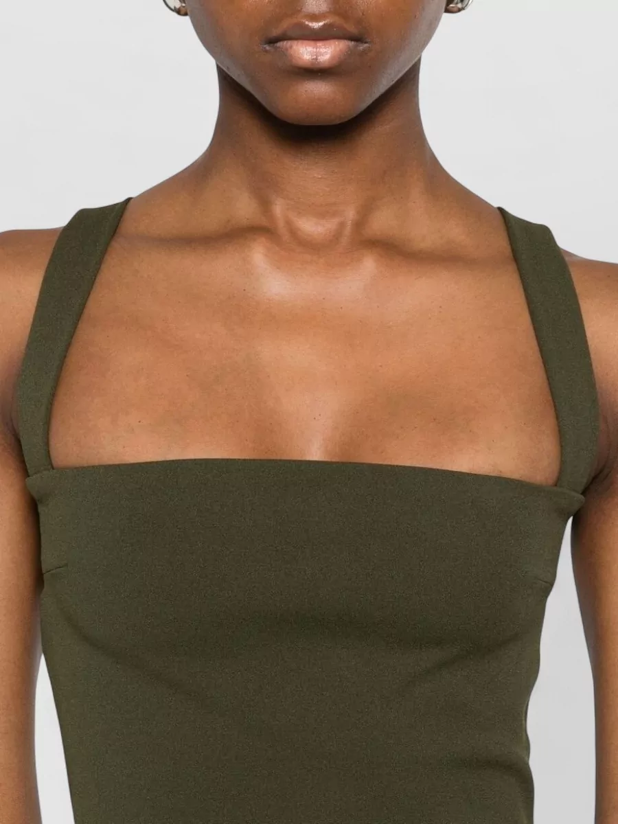 Solace London Square Neck Sleeveless Midi Dress