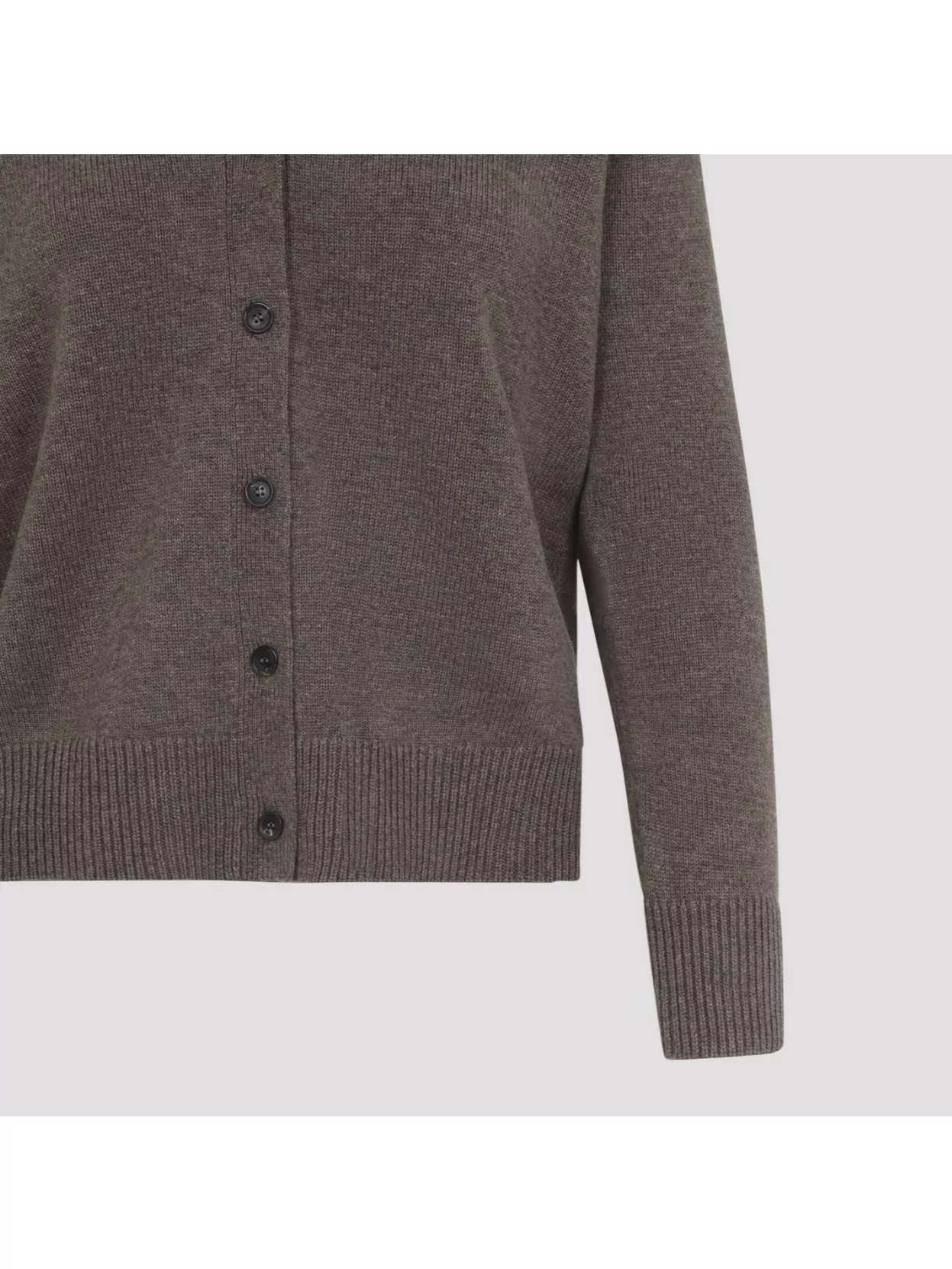 S Max Mara V-Neckline Ribbed Hem Cardigan With Long Sleeves