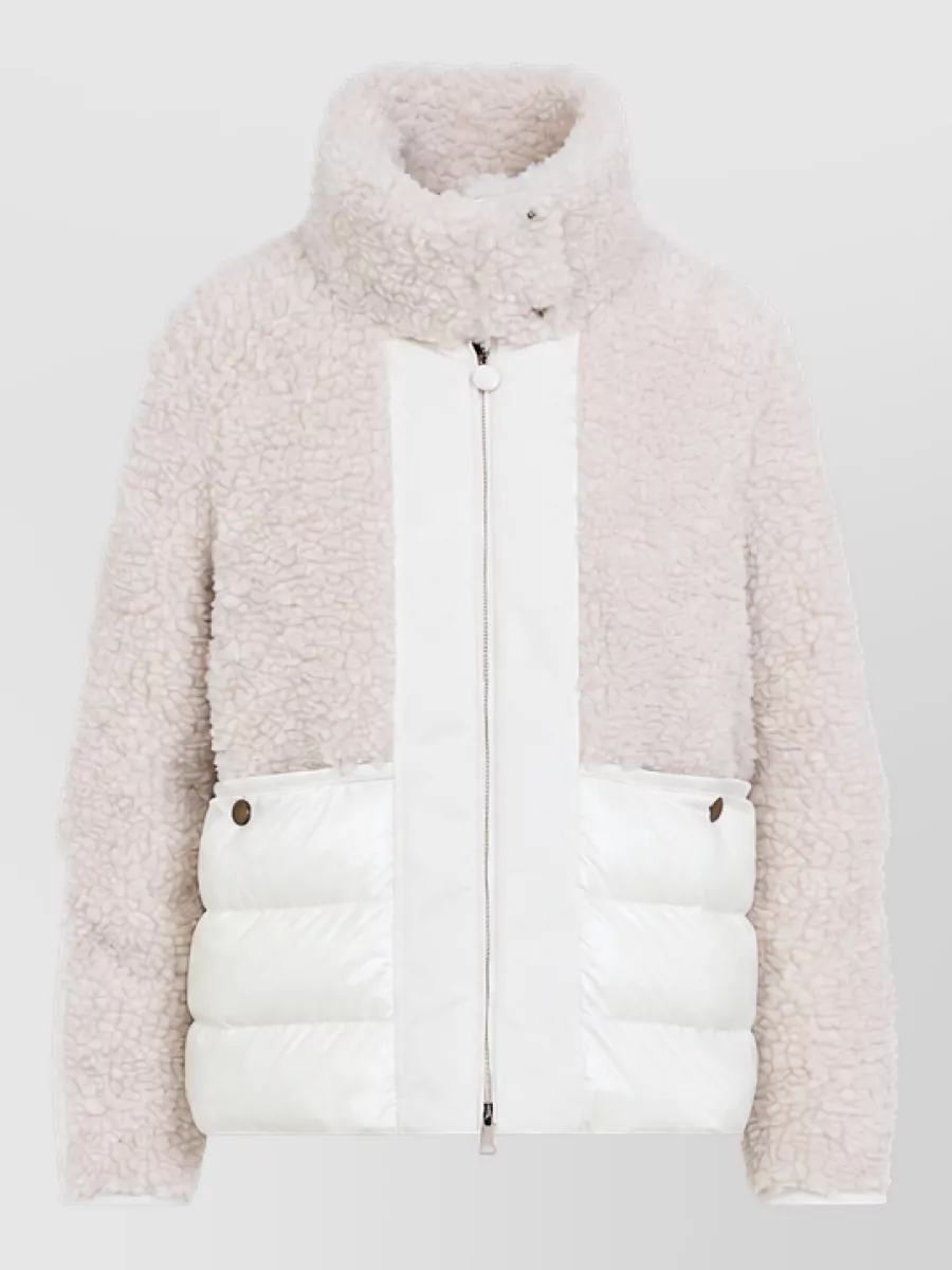 Moncler Quilted Faux Fur Down Jacket