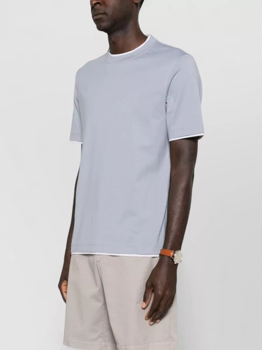 Brunello Cucinelli Round Neck Cotton T-Shirt With Short Sleeves