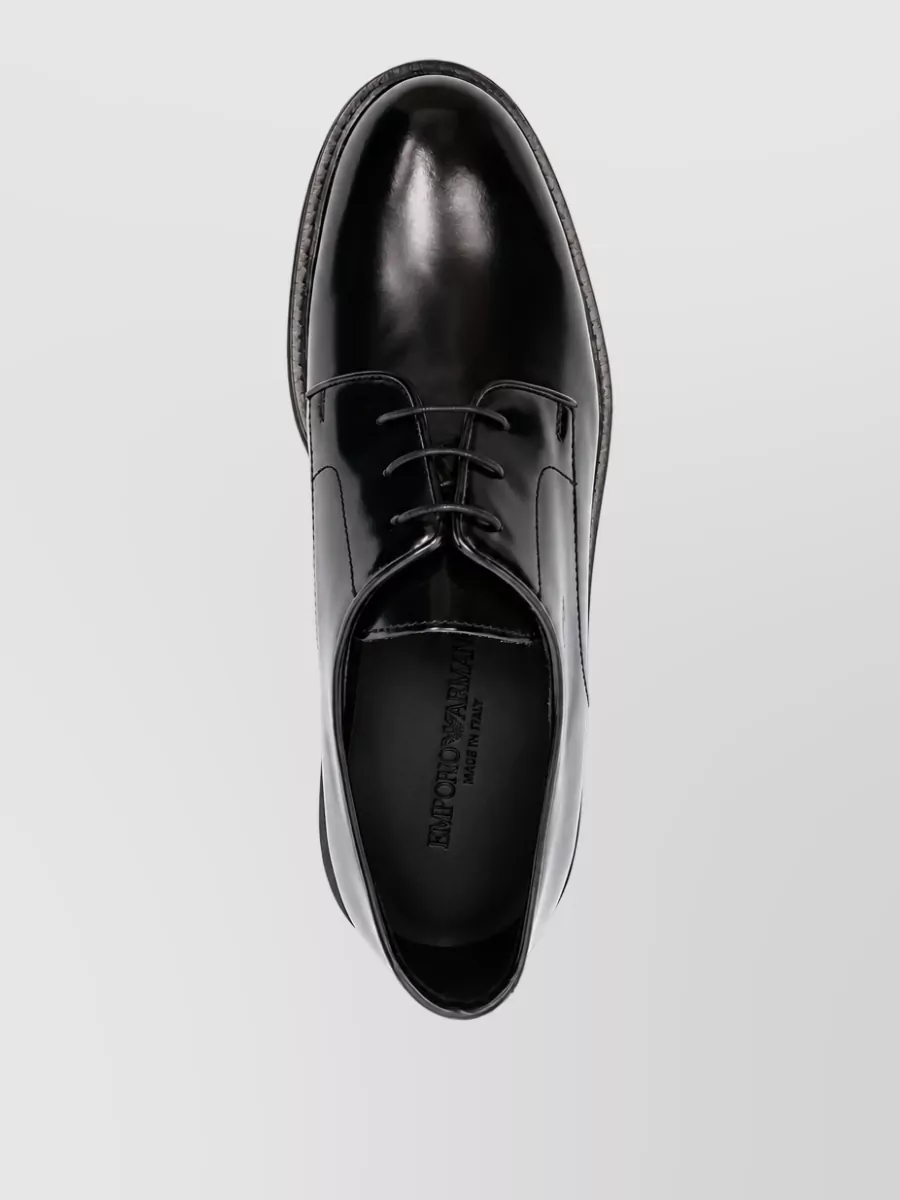 Emporio Armani Leather Panelled Derby Shoes